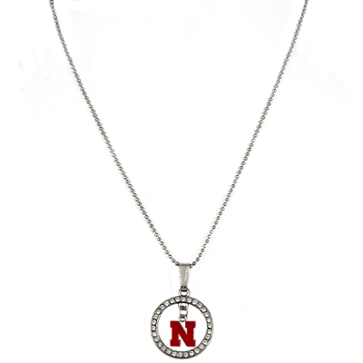 STUDDED HOOP & DANGLE LOGO | University of Nebraska Huskers