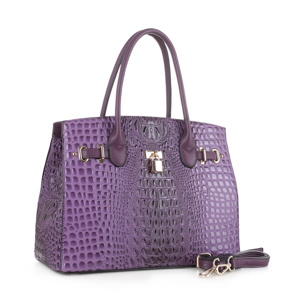 Women's Faux Leather Purple Handbag